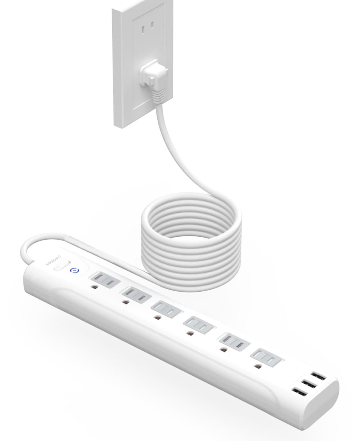 2 Prong Flat Plug Power Strip, Wrxdmc 2 Prong To 3 Prong Outlet Adapter, 1680J Surge Protector,1625W, 10Ft Extension Cord With P