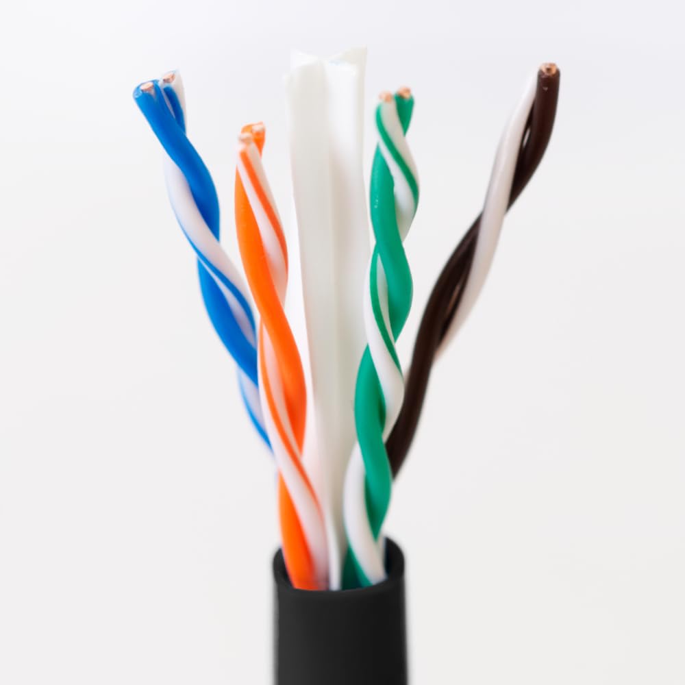 ICC Cat6e CMR Riser 1000ft   UTP 23AWG, 100% Solid Pure Copper, Unshielded, Bulk Ethernet Cable, PoE++, 600MHz, Reelex Pull Box, UL Certified, RoHS, TAA and NEC Compliant, Black