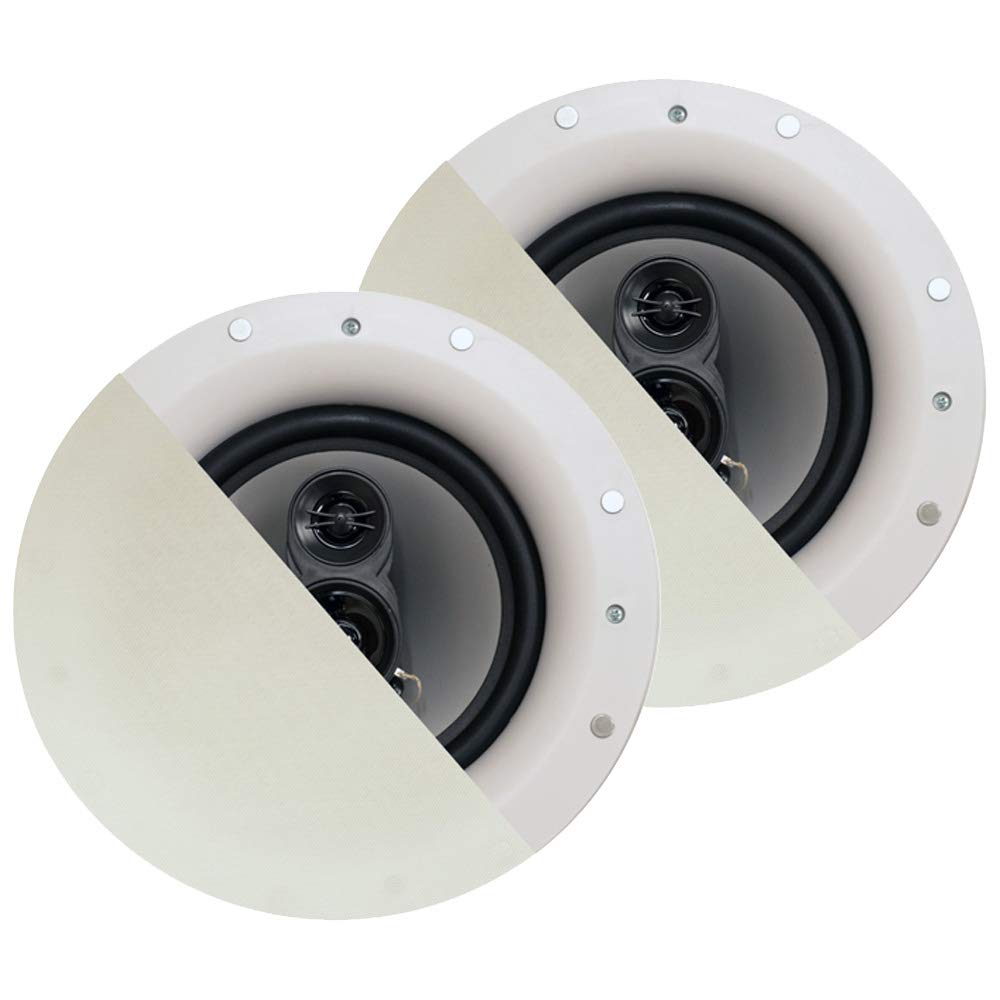 Acoustic Audio By Goldwood Csic84 Frameless 8'' In Ceiling 5 Speaker Set 3 Way Home Theater Speakers, White, (Model: Csic84 5S)