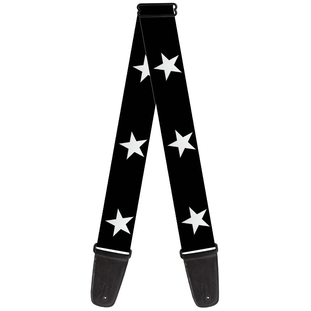 Buckle Down Guitar Strap Star Black White 2 Inches Wide