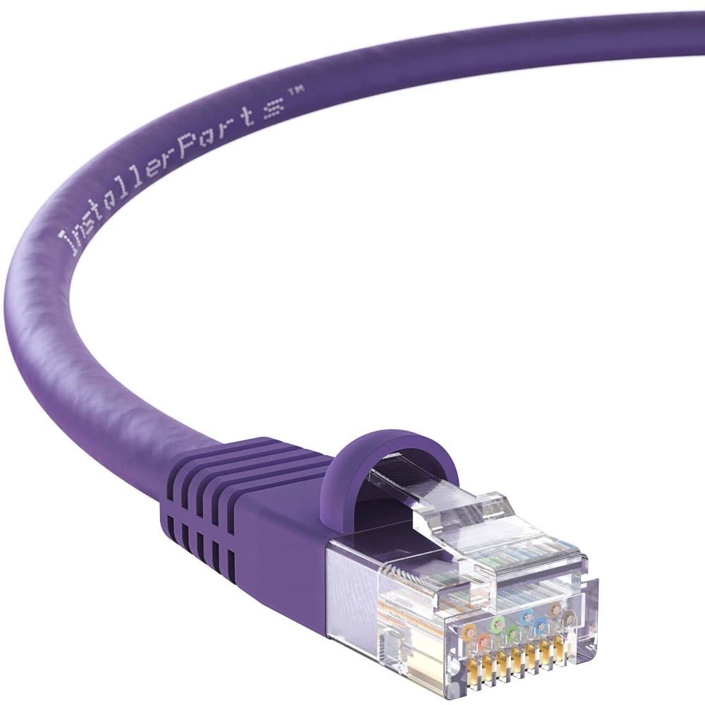 Installerparts Cat6 Cable Utp Booted [Purple]   [1 Ft]   [5 Pack]   Professional Series   10Gbps, Cat6 Patch Cable, Cat 6 Patch