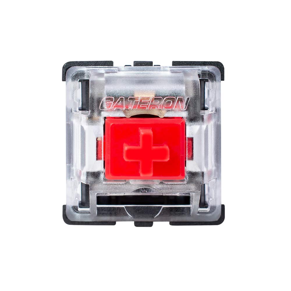 Granvela Gateron Ks 8 Red Switches For Mechanical Keyboards,3 Pin Black Shell Compatible With Smd Rgb Light,Cherry Mx Compatible