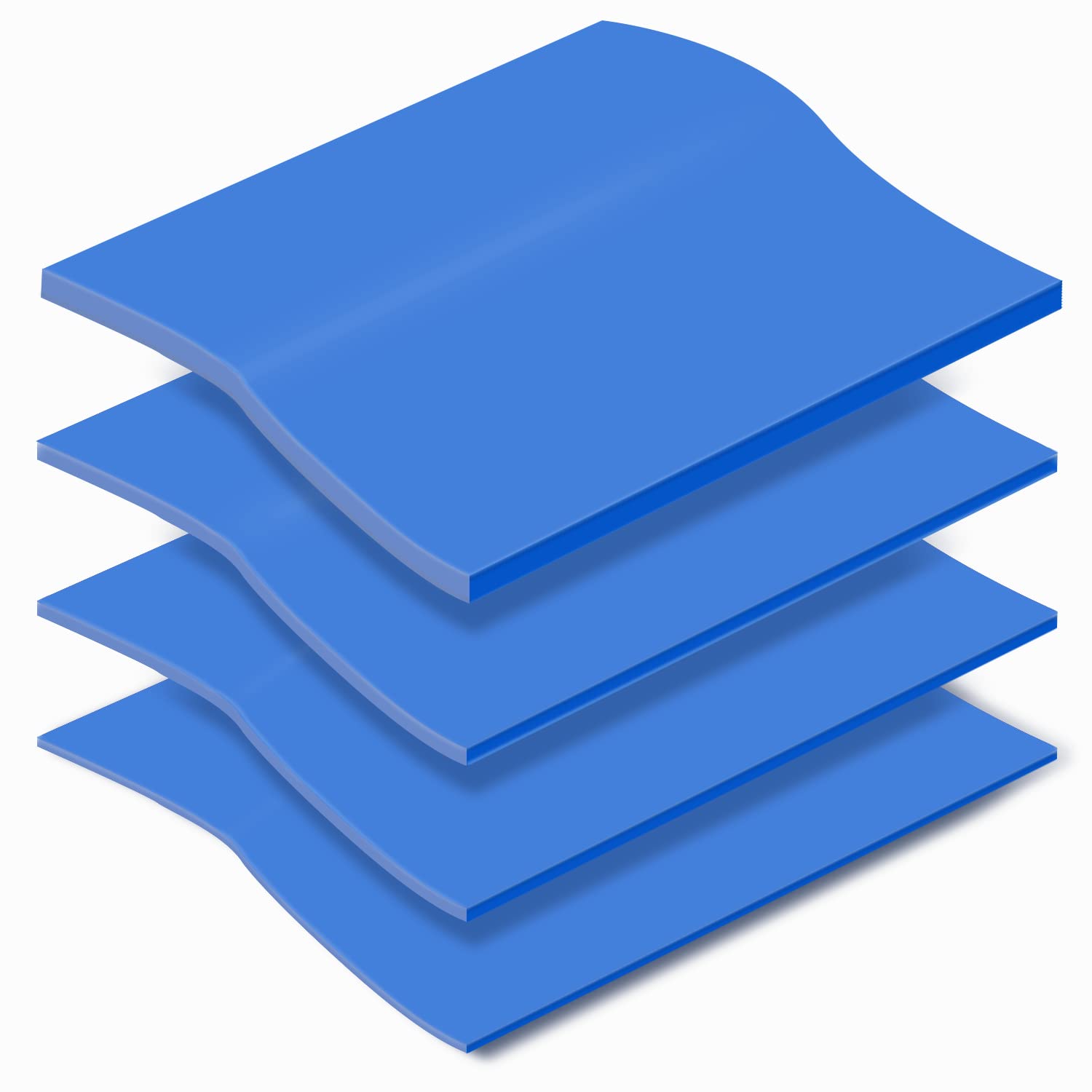 Thermal Pad 6W/Mk 4 Pack, 100X100Mm 0.5Mm 1Mm 1.5Mm 2Mm Silicone Cooling Pad Gpu Non Conductive Heat Resistance Extreme Odyssey