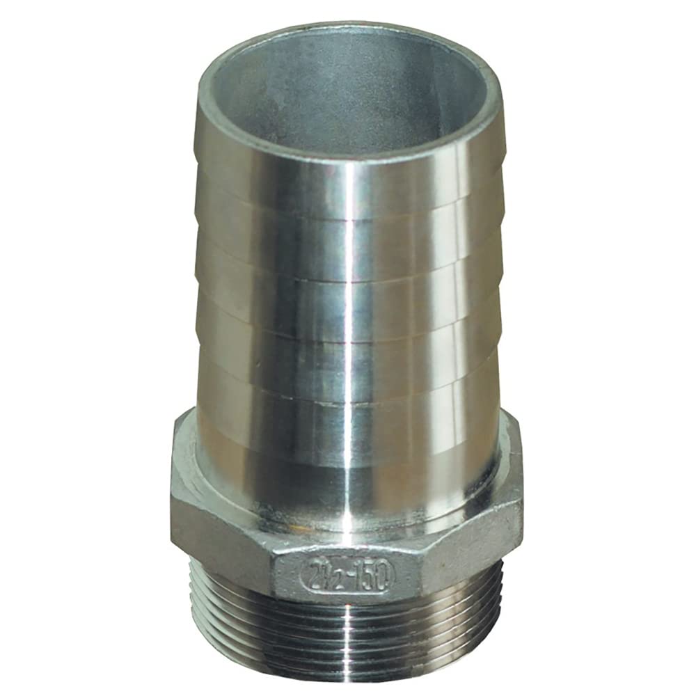 Groco 2'''' Npt X 2'' Id Stainless Steel Pipe To Hose Straight Fitting,WBAUVB00TQ4TVII
