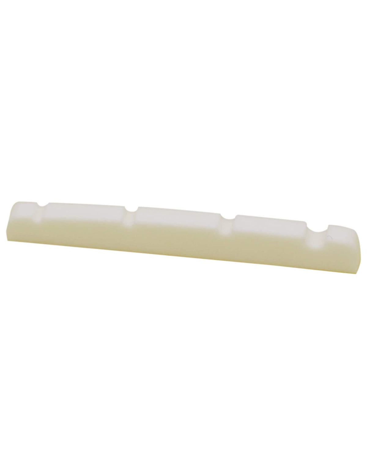 Metallor 4 String Pre-Slotted Cattle Bone Bass Nut Replacement Flat Bottom Compatible With Fender Pb Bass Guitar White. (Nut: 42