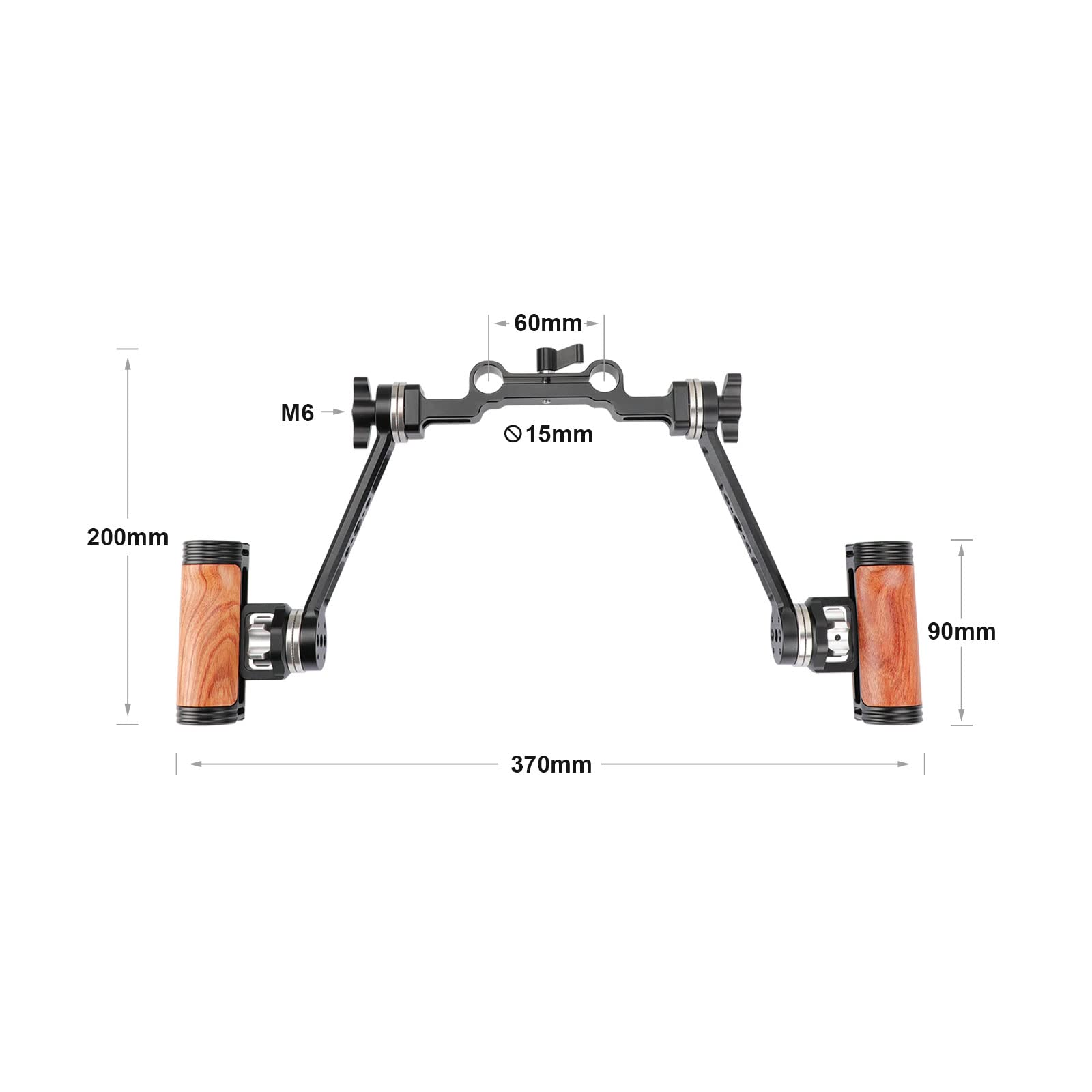 Szrig Adjustable Handle Grip With M6 Rosette Extension Arm & 15Mm Railblock For Dlsr Camera Shoulder Rig