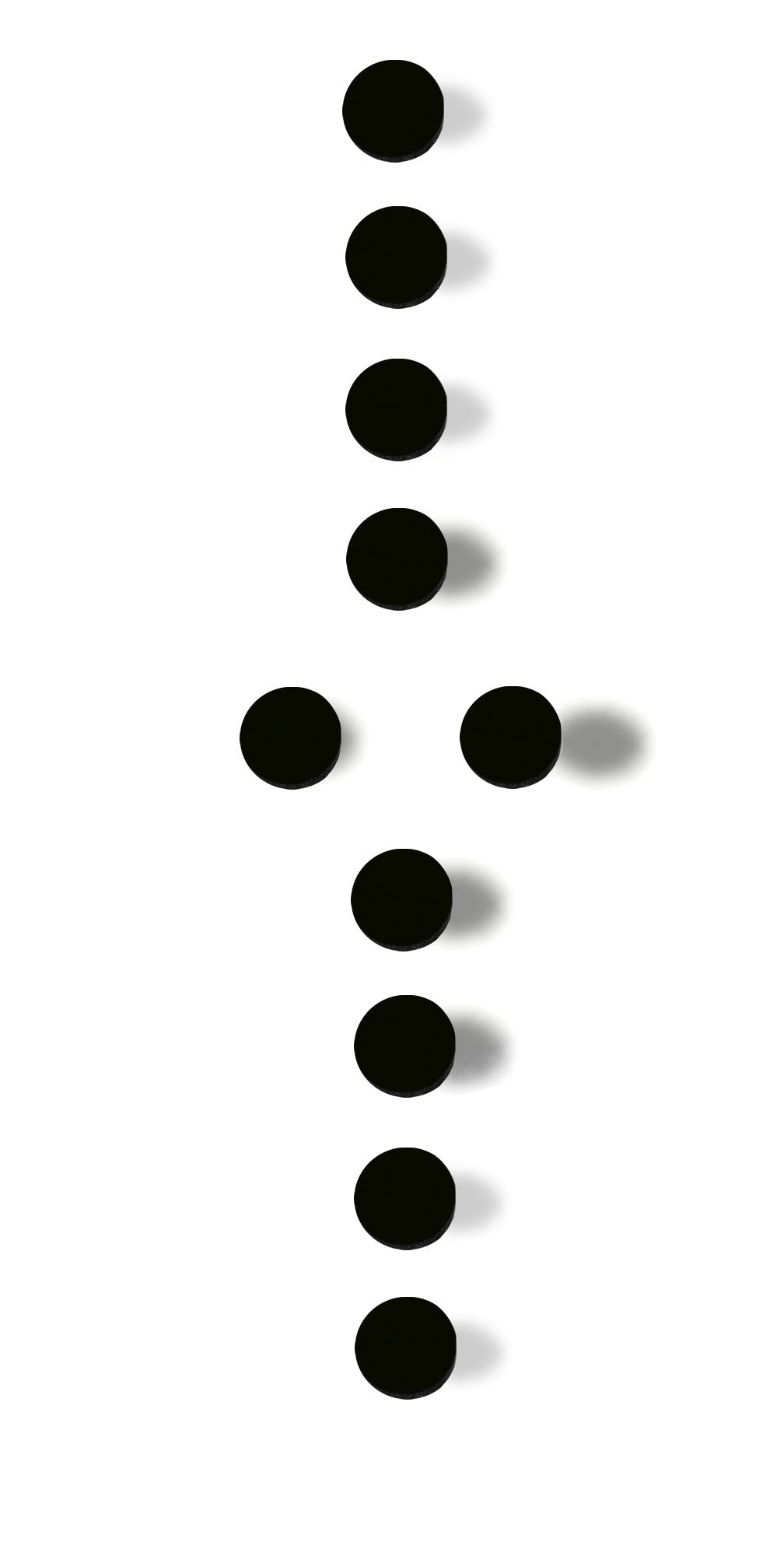 Bitterroot Inlay Set 1/4 Dots Acrylic Black 10 Piece Set 5 Pack For Luthier