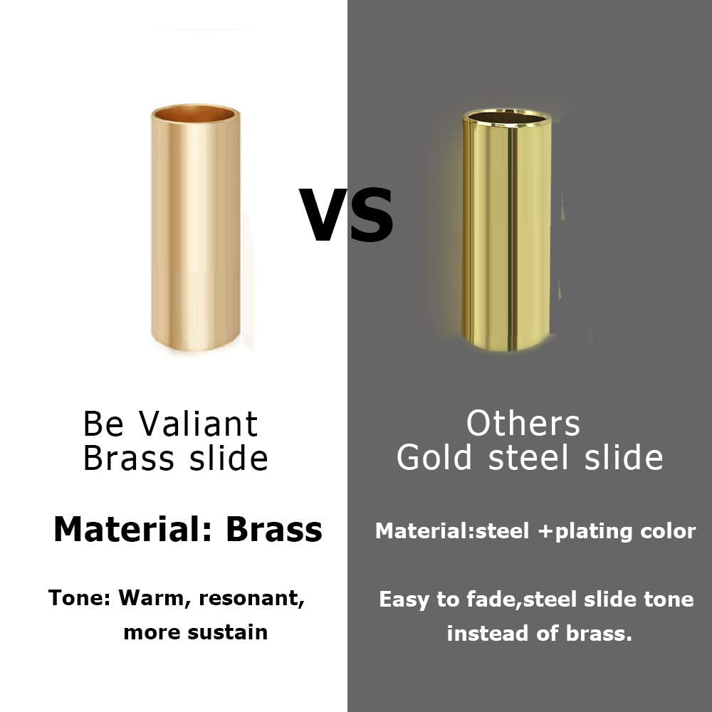 Guitar Slide, Set Of 1 Glass Slide, 1 Steel Slide And 1 Brass Guitar Slide, Bonus 6 Pcs Guitar Picks, And 4 Finger Picks