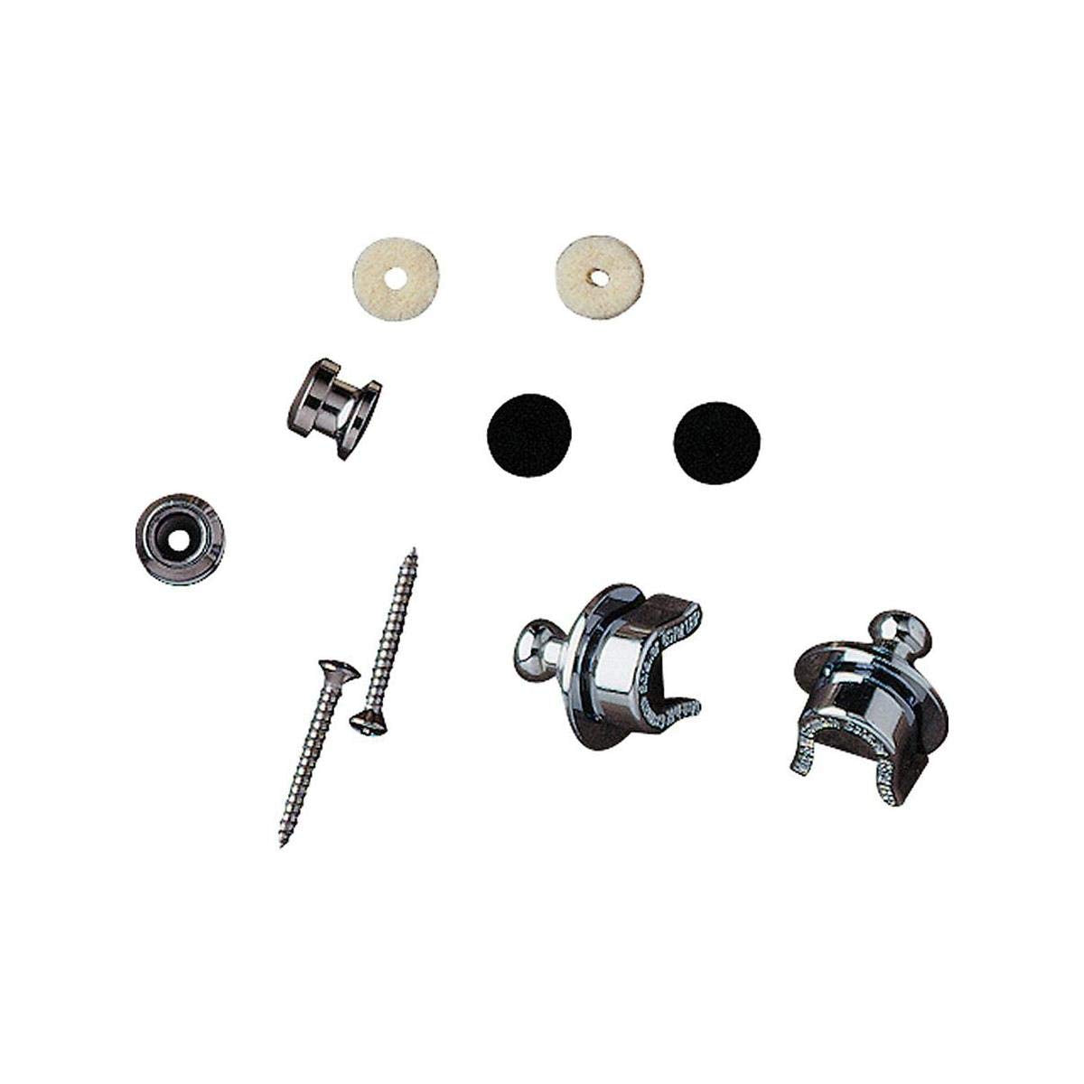 Fender Guitar Strap Lock With Chrome Buttons And Wood Mounting Screws, 1 Set Of 2 Security Guitar Strap Locks For Guitar And Gui