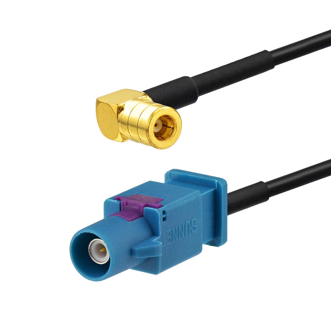 Bingfu Vehicle Car Truck Suv Satellite Radio Antenna Adapter Converter Cable, 6Inch Fakra Z Male To Smb Plug Coaxial Pigtail Cab