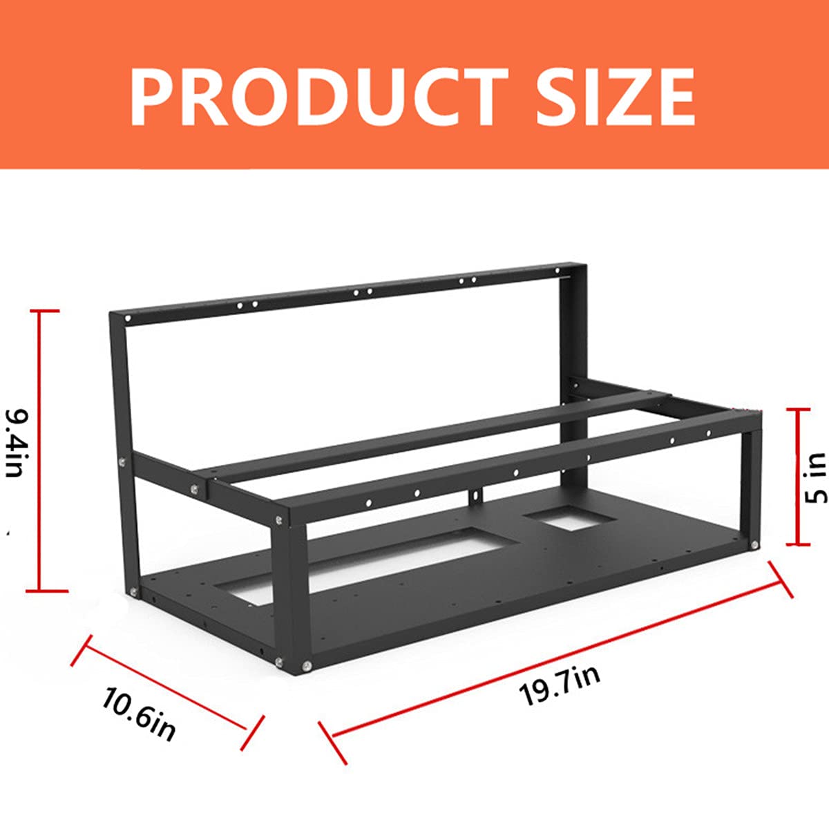 8Gpu Mining Rig Frame, Steel Open Air Miner Mining Computer Frame Rig Case For Crypto Coin Currency Bitcoin Eth Etc Zec Mining Accessories Tools   Frame Only, Fans & Gpu Is Not Included