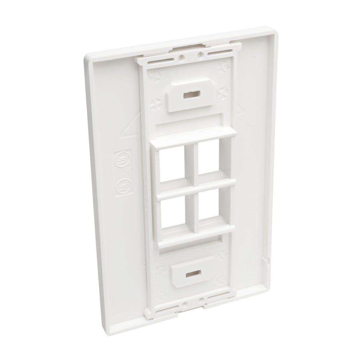 Tripp Lite Single-Gang 4-Port Universal Keystone Wall Plate, Cat5/6/6A, Usb, Hdmi, Displayport, Rca, White (N080-104)