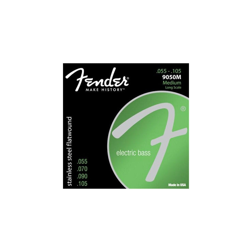 Fender 9050 Bass Strings, Stainless Steel Flatwound, 9050M .055 .105