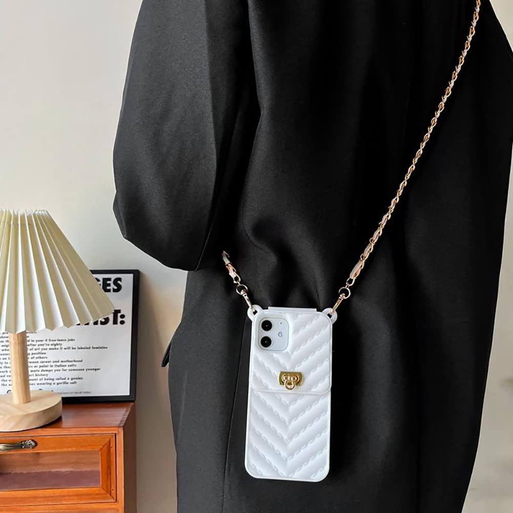 Yatchen For Iphone 12/12 Pro Wallet Case ,Crossbody Phone Case With Lanyard Strap Cute Purse Case Flip Credit Card Holder Soft S