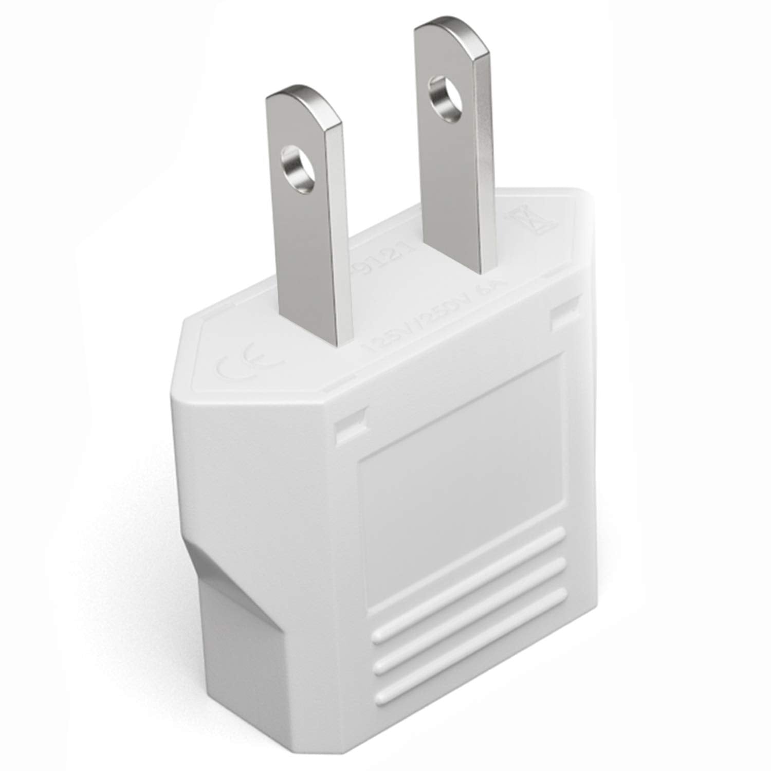 Unidapt Small European To American Outlet Plug Adapter, Eu To Us Adapter, Universal Input Europe/Asia To Usa/Canada Travel Power