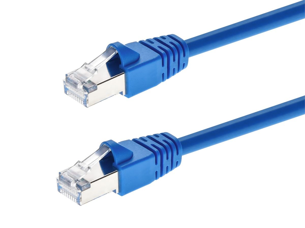 Monoprice 25Ft 24Awg Cat6A 500Mhz Stp Ethernet Bare Copper Network Cable   Blue