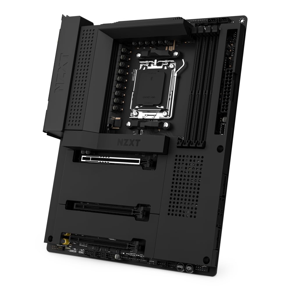 NZXT N7 B650E  AMD B650 Chipset  Supports AMD Ryzen 9000 8000 & 7000 Series CPUs (Socket AM5)  ATX Gaming Motherboard  Integ