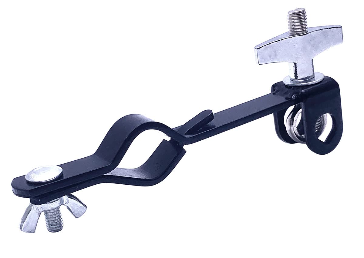 TUOREN Cowbell Holder Clamp Drum Set Mounting Clamp Bracket for Jam Blocks Tambourine Cymbal Black Powder Coated Steel