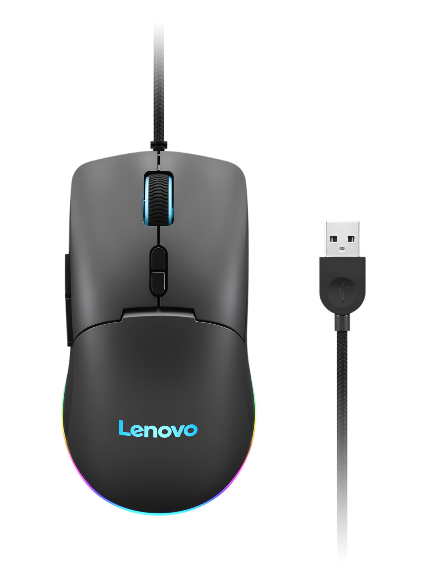 Lenovo M210 RGB Wired Gaming Mouse for PC, Laptop, Computer with Windows & Chrome OS - 3 Zone RGB, 8000 DPI Adjustable Sensor, 7