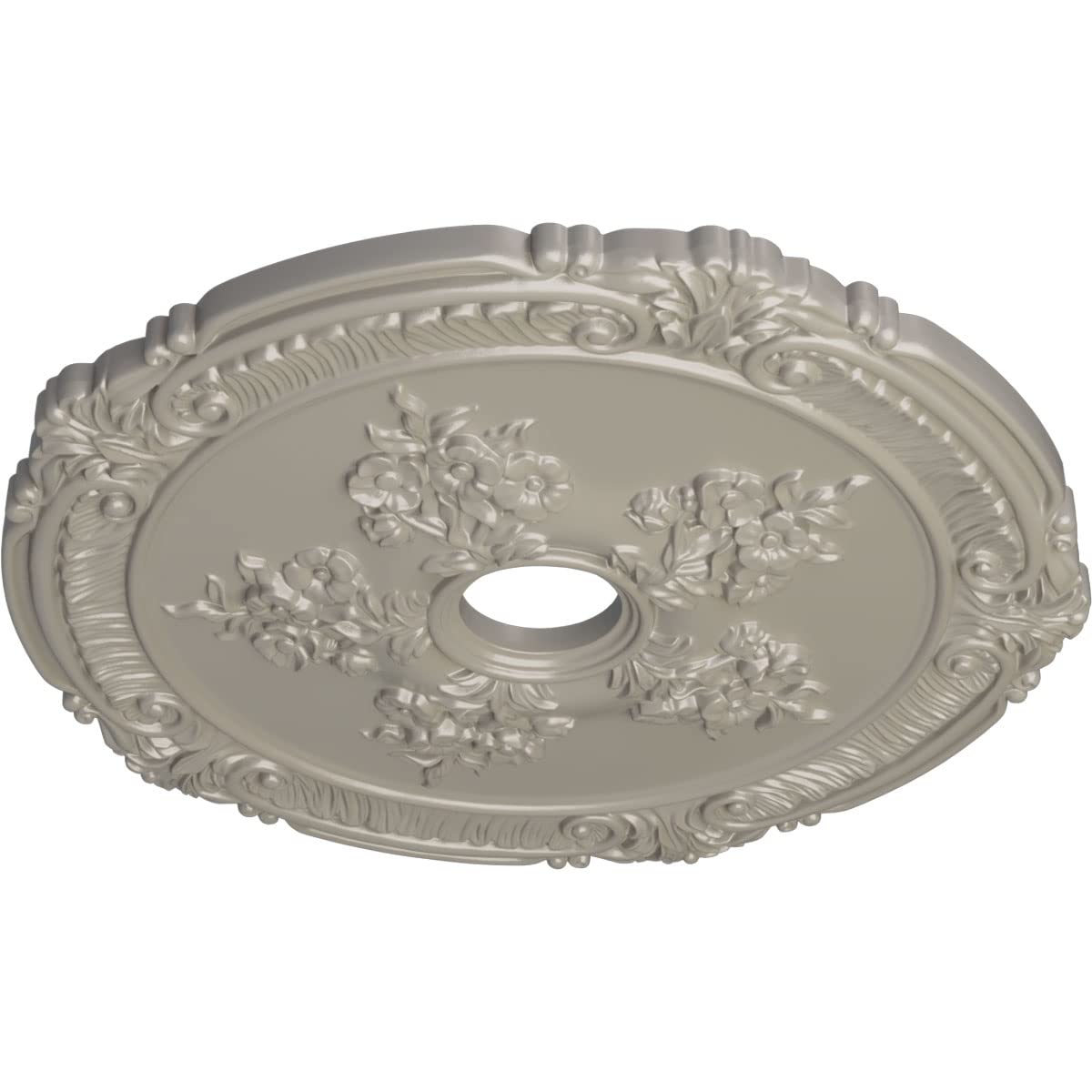 Ekena Millwork Cm26Atpws Attica With Rose Ceiling Medallion, 26''Od X 3 3/4''Id X 1 1/2''P, Hand Painted Pearl White