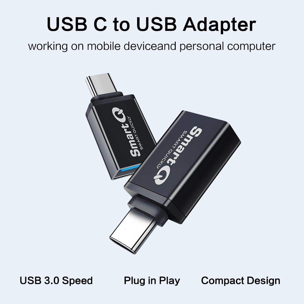 Smartq Usb C To Usb 3.0 Female Adapter, Compatible With Macbook Pro 2020, Ipad Pro 2020, Samsung Notebook 9, Dell Xps, Iphone 15
