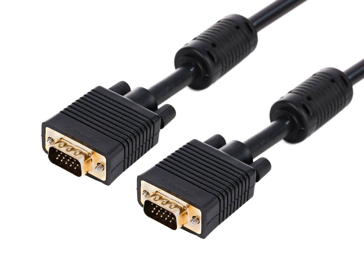 Monoprice 6Ft Svga Super Vga M/M Monitor Cable W/ Ferrites (Gold Plated)