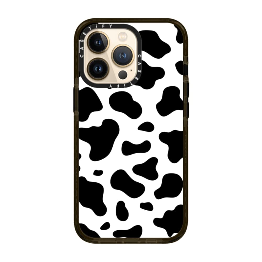 Casetify Impact Case For Iphone 13 Pro   Cow Print   Clear Black