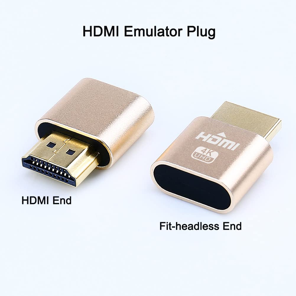 Dtech 4K Hdmi Dummy Plug Display Emulator Headless Ghost Adapter Compatible With Windows Mac Osx Linux Support 4Kx2K 2160P 1080P