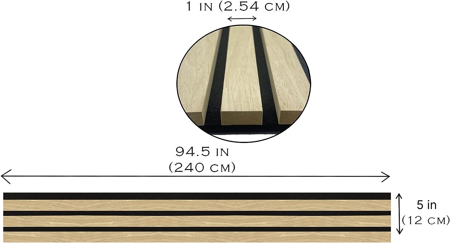 Concord Acoustic Wall Panels | Wood 3D Wall Panels Slat Wall Paneling - Pine | 94.5    X 5    Each | Soundproof Paneling | Wall