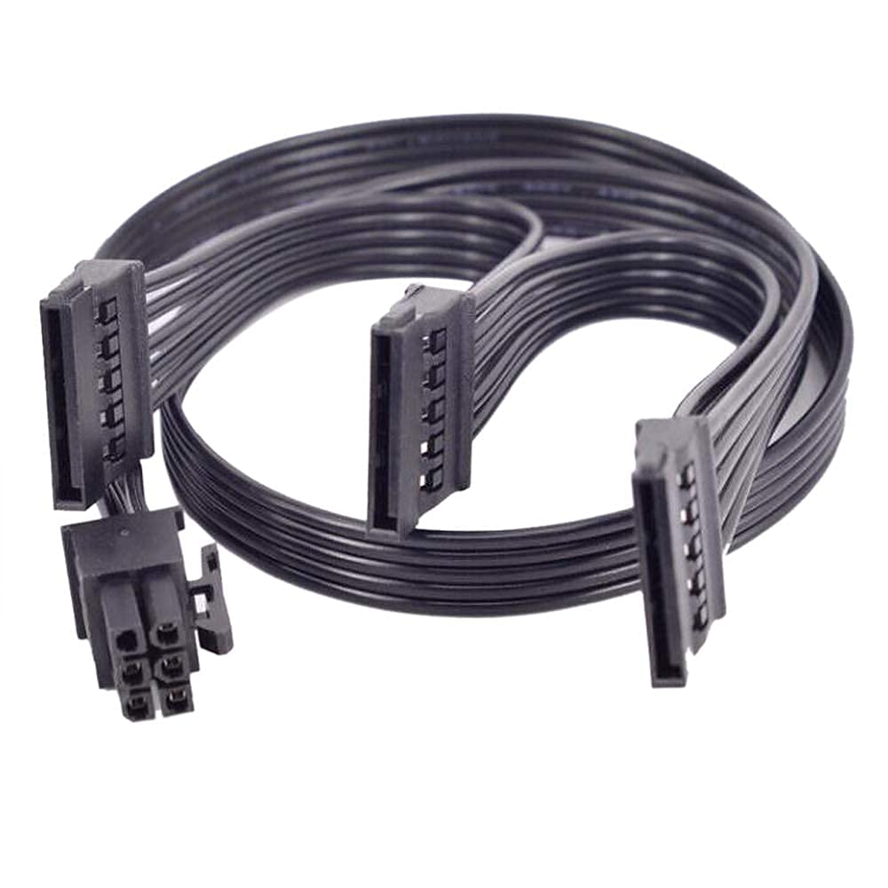 Huasheng Suda Hssdtech Pci E 6 Pin 1 To 3 Sata Ssd Power Supply Cable Replacement For Evga 1000 Gq 80+ Gold 1000W (1Pcs)