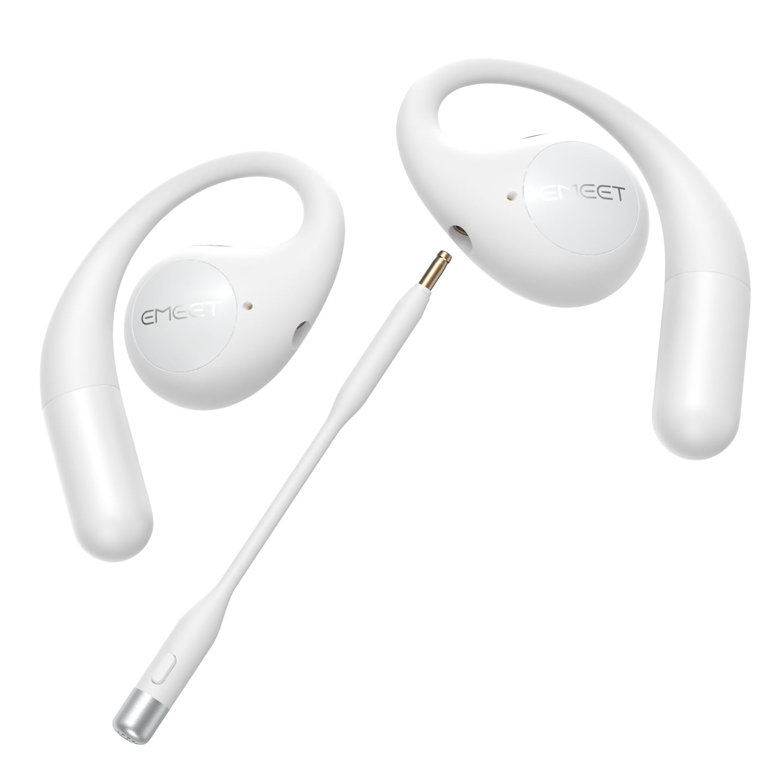 Emeet Airflow Open Ear Headphones With Mic, Bluetooth 5.3 Wireless Headsets With Detachable Microphone, Enc Noise Cancelling, Mu