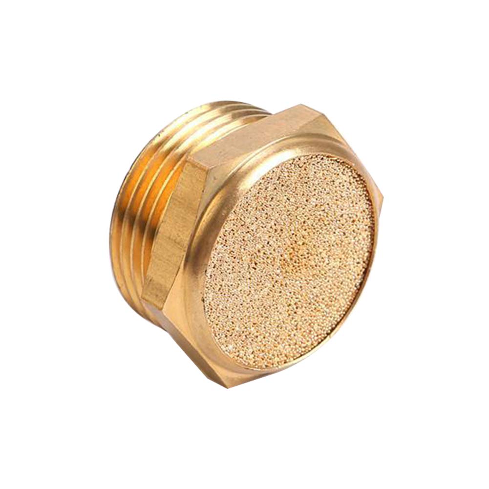 Beduan Sintered Bronze Pneumatic Exhaust Muffler, 3/8'' Npt Male Air Silencer Fitting (Pack Of 3)