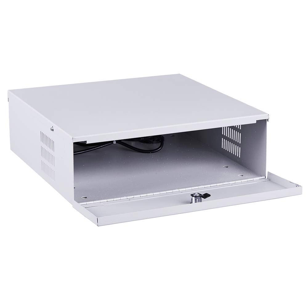 Ares Vision Heavy Duty White 21' X 24' X 8' Dvr/Pc Security Lock Box 16 Gauge With Exhaust Fan (21X24X8, White)