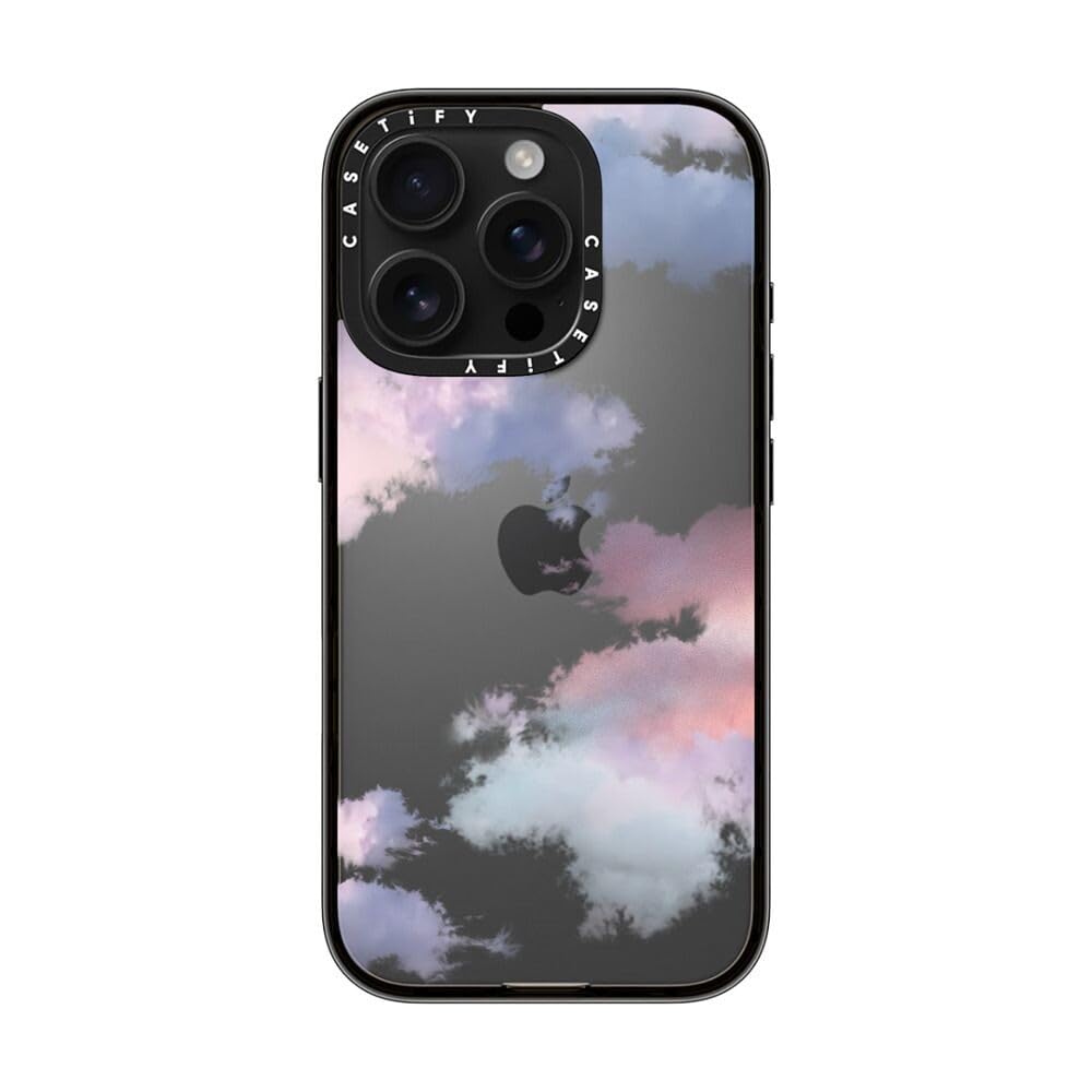 Casetify Compact Case For Iphone 16 Pro [Lightweight / 4 Ft. 2X Military Grade Drop Protection/Slim]   Clouds   Clear Black