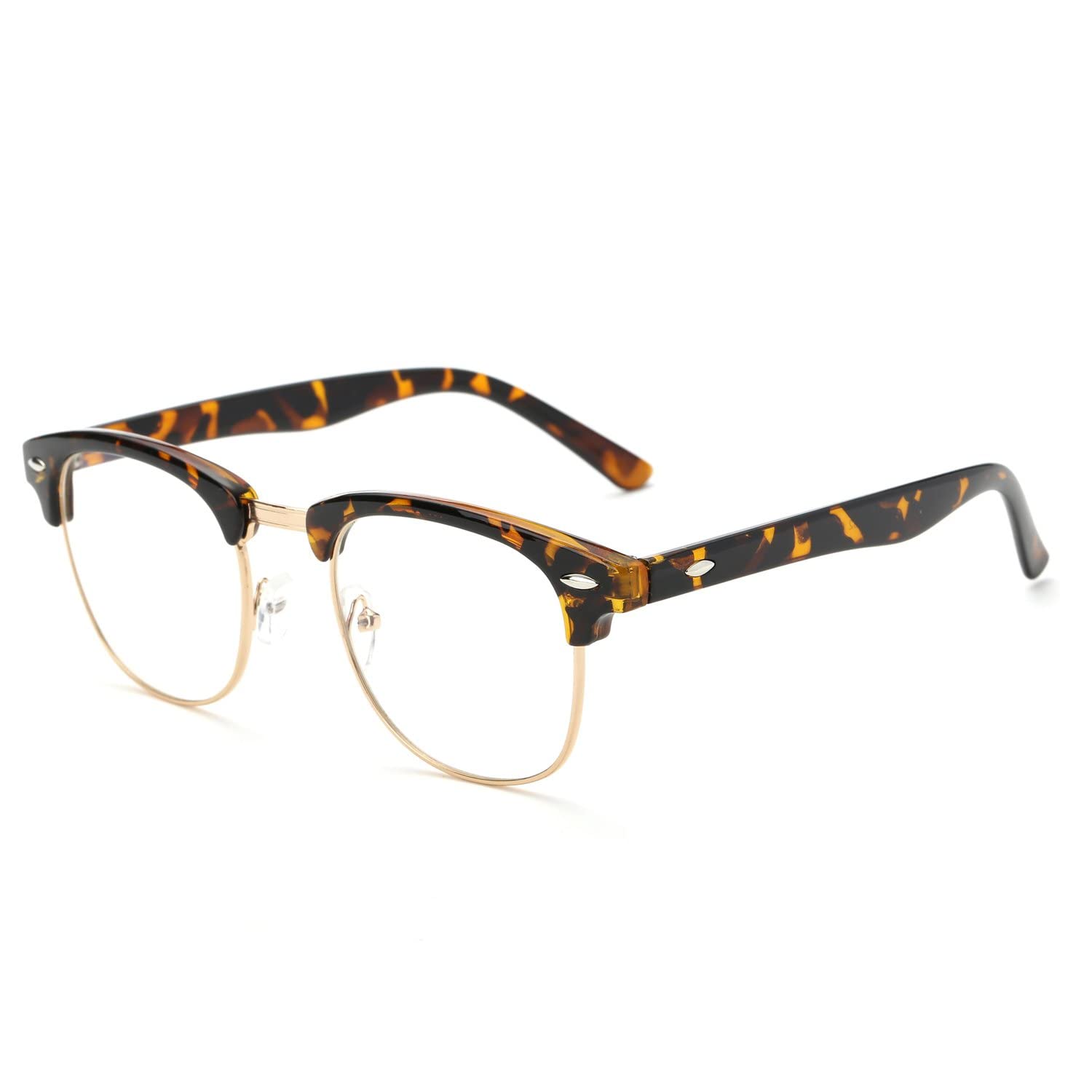 Pro Acme Glasses Semi Rimless Frame Clear Glasses(Tortoise)