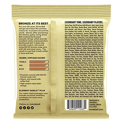 Ernie Ball Earthwood Silk And Steel Extra Soft Acoustic Guitar Strings 3 Pack, 10 50 Gauge (P03047)