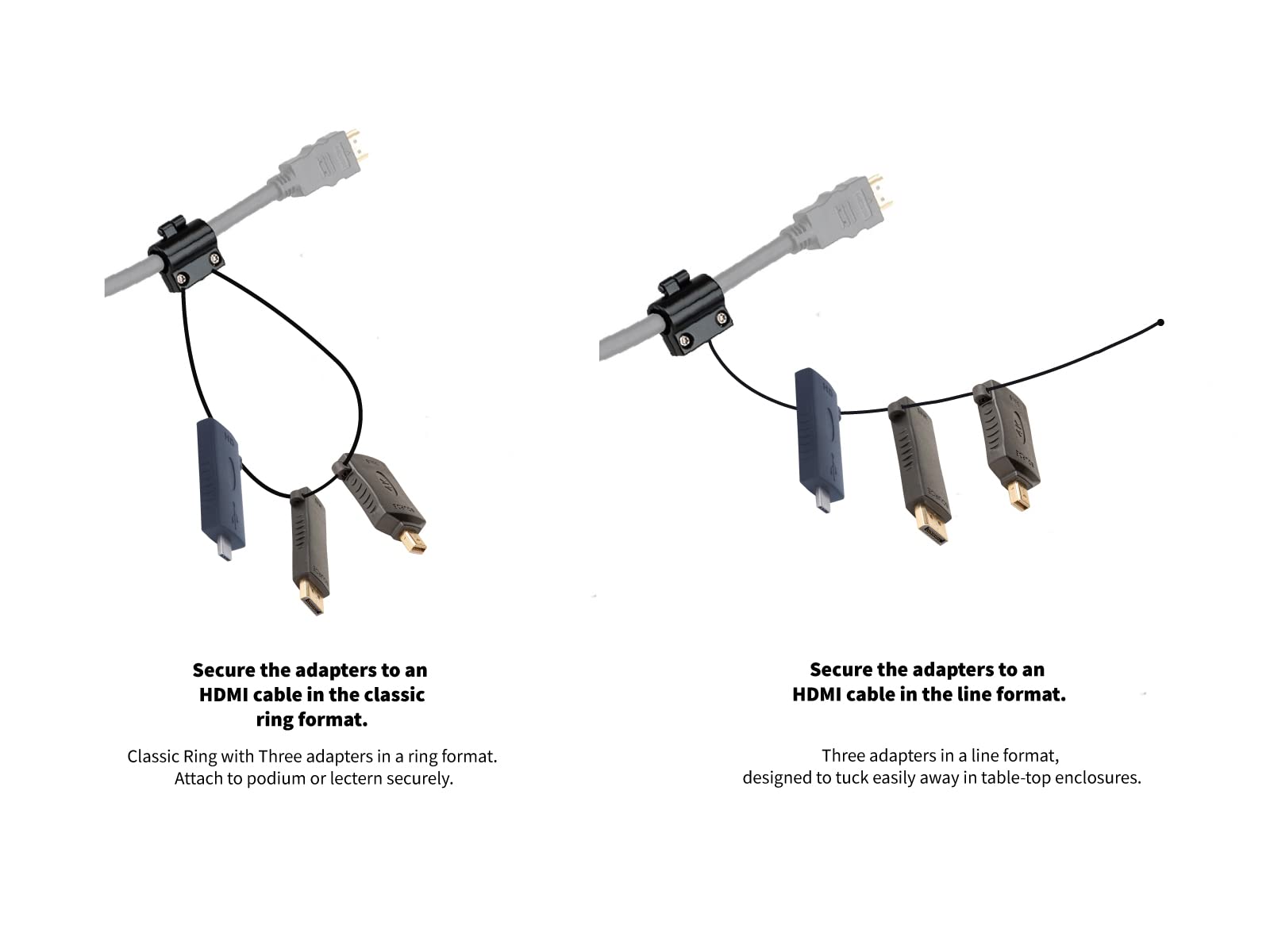 Digitalinx Liberty Patented Hdmi 4K Adapter Ring With Displayport, Mini Displayport & Usb C Adapters For Device Connectivity For
