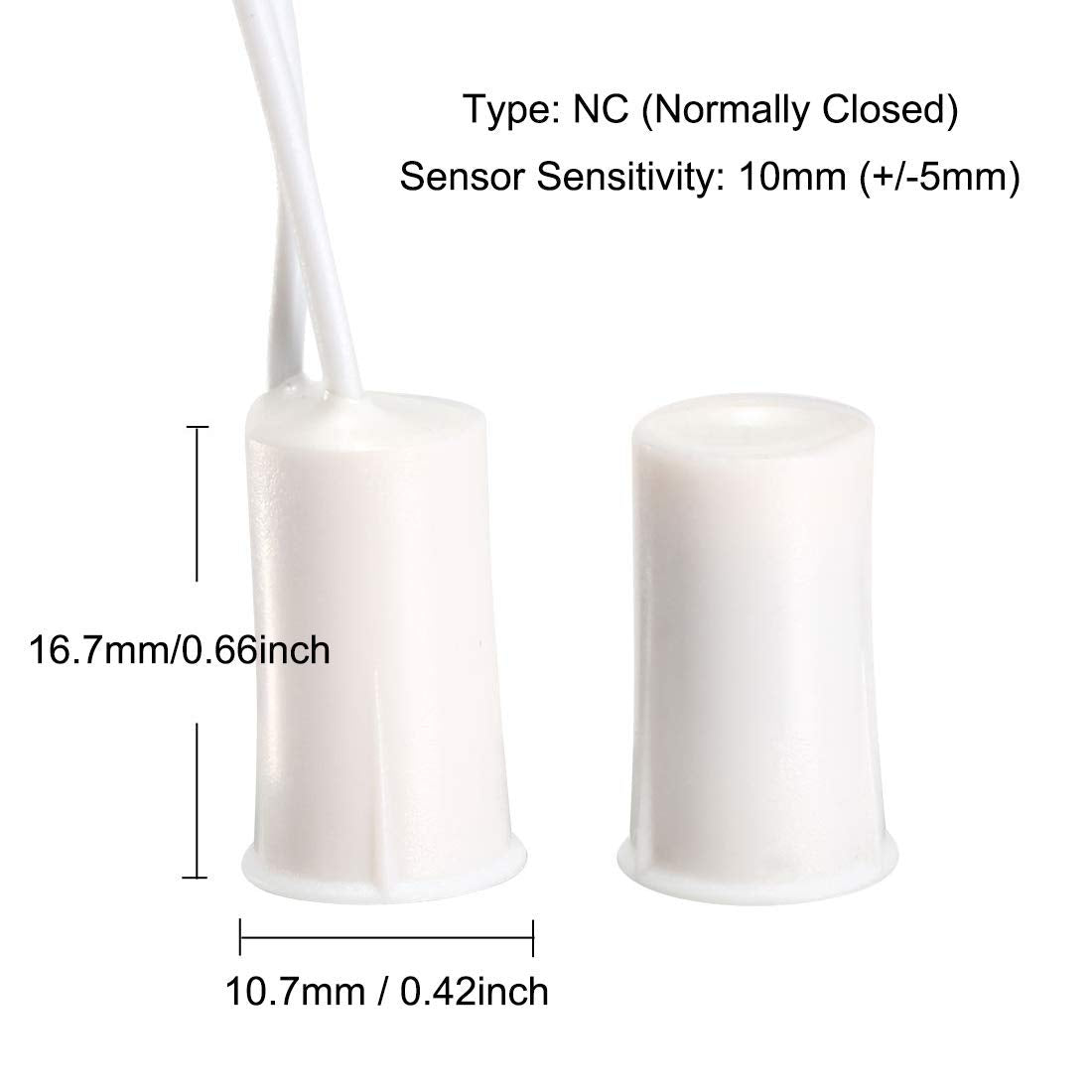 Victorshome Magnetic Reed Switch Rc 33 Nc Recessed Wired Window Door Contact Sensor For Home Security And Burglar Alarm Systems