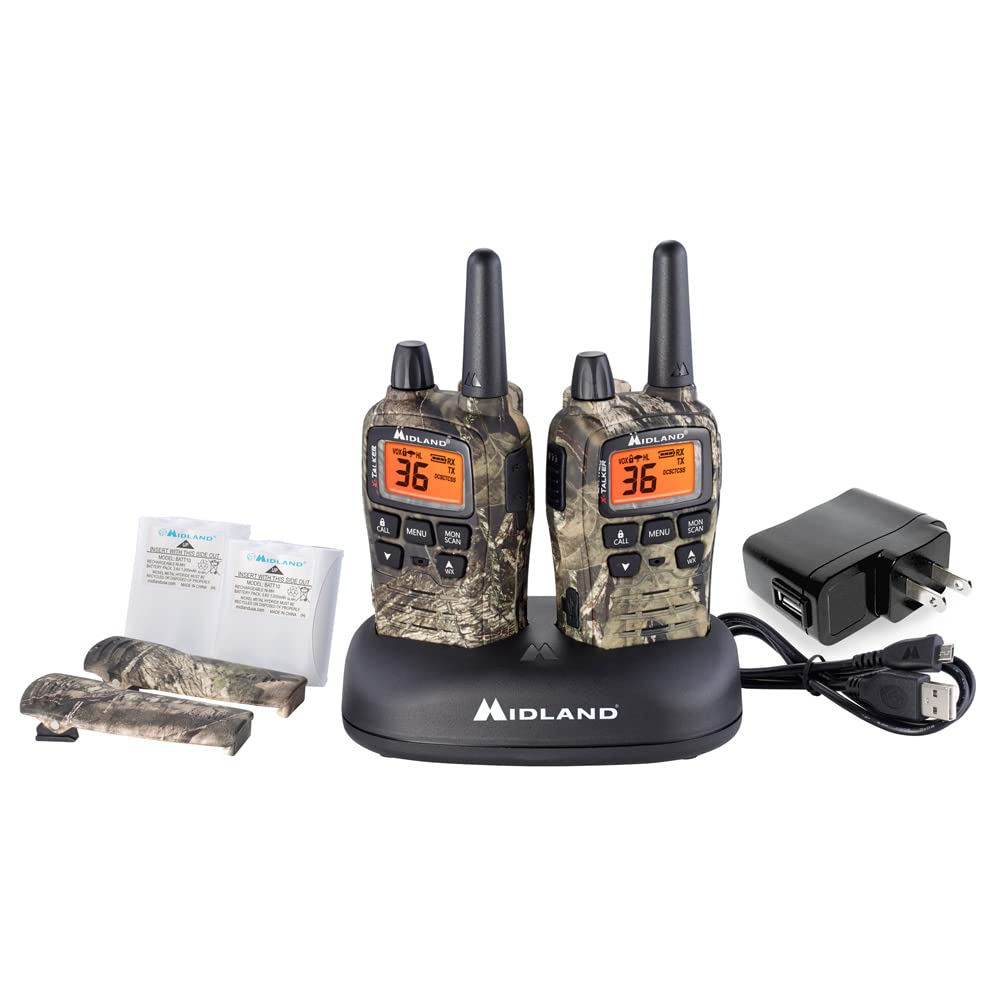 Midland�   T75Vp3   36 Channel Frs Two Way Radio   Long Range Walkie Talkie, 121 Privacy Codes, & Noaa Weather Scan + Alert   Mossy Oak Camo   Set Of 2