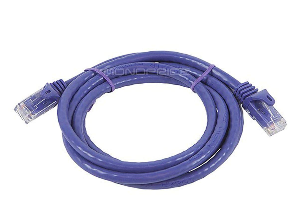 Monoprice Cat6 5Ft Purple Patch Cable Utp 24Awg 550Mhz Pure Bare Copper Snagless Rj45 Flexboot Series Ethernet Cable