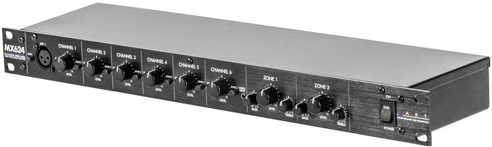 Art Mx624 6 Channel Stereo Mixer With Dual Zone Outputs