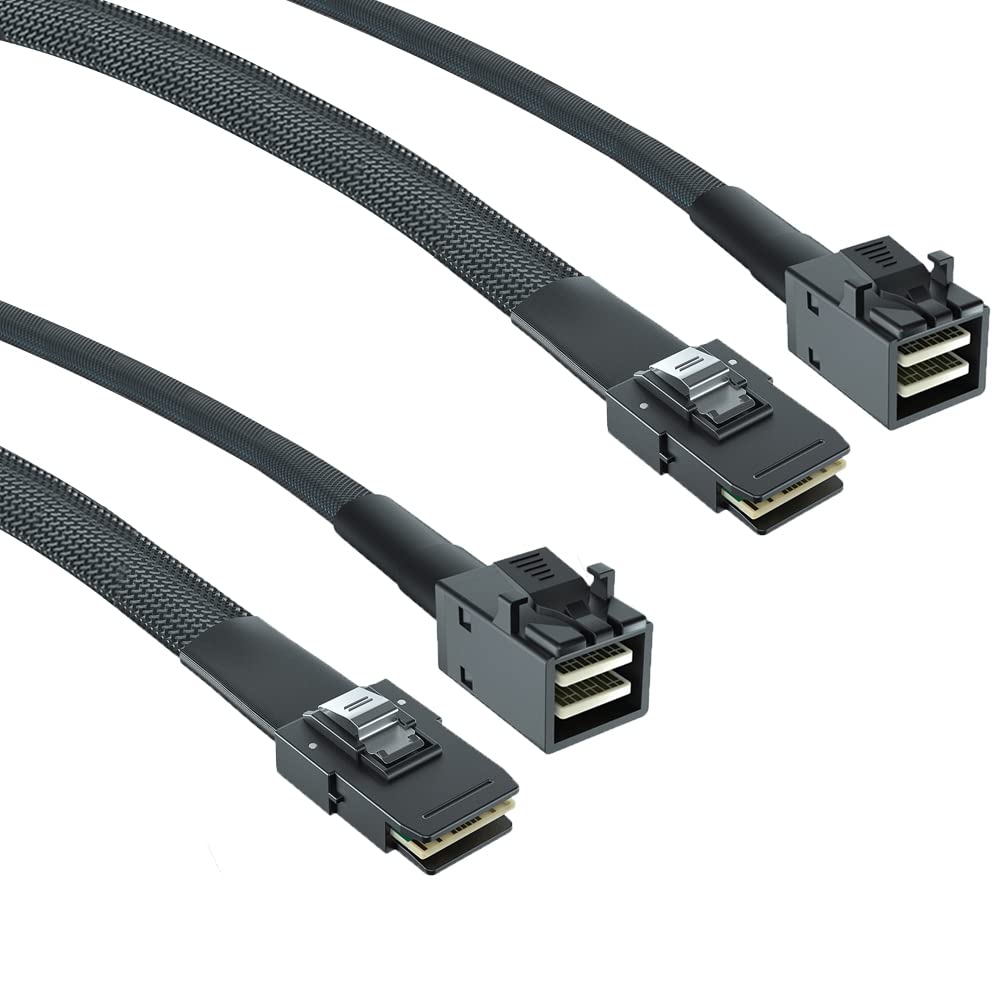 H!Fiber.Com 2 Pack 12G Internal Mini Sas Hd Sff 8643 To Sff 8087 Cable, 1M Internal Mini Sas To Mini Sas Cable, 36 Pin, 100 Ohm,
