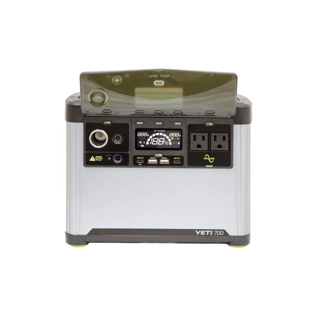 Goal Zero Yeti Portable Power Station, Yeti 700 + Boulder 100, 677 Watt Hour Lifepo4 Battery, Water Resistant & Dustproof Solar