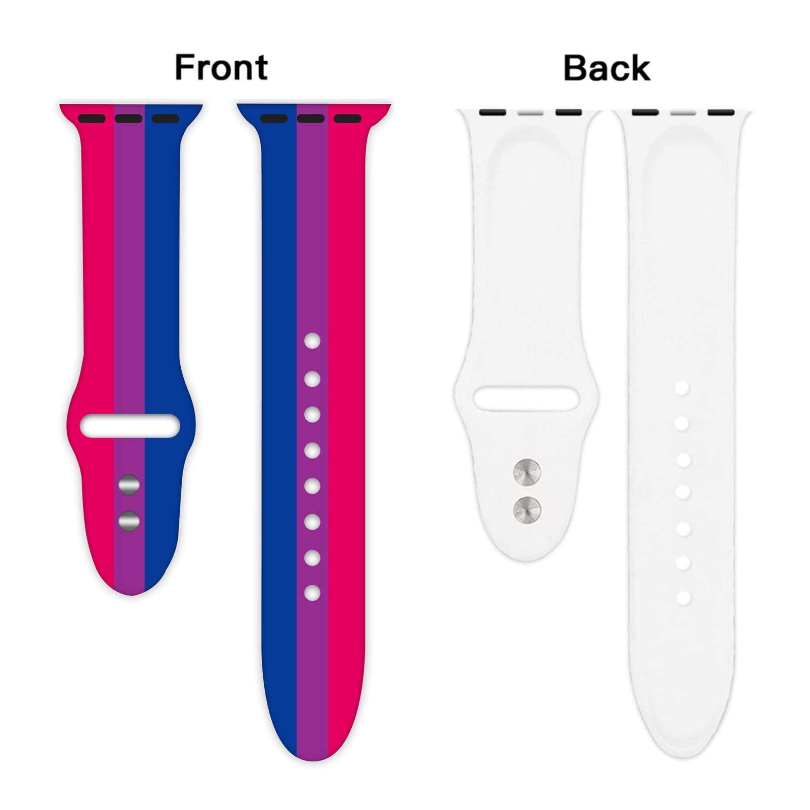 Bisexual Pride Flag Watch Band Compatible With Apple Watch 38Mm 40Mm 41Mm 42Mm 44Mm 45Mm For Women Men Gifts Sport Silicone Wris