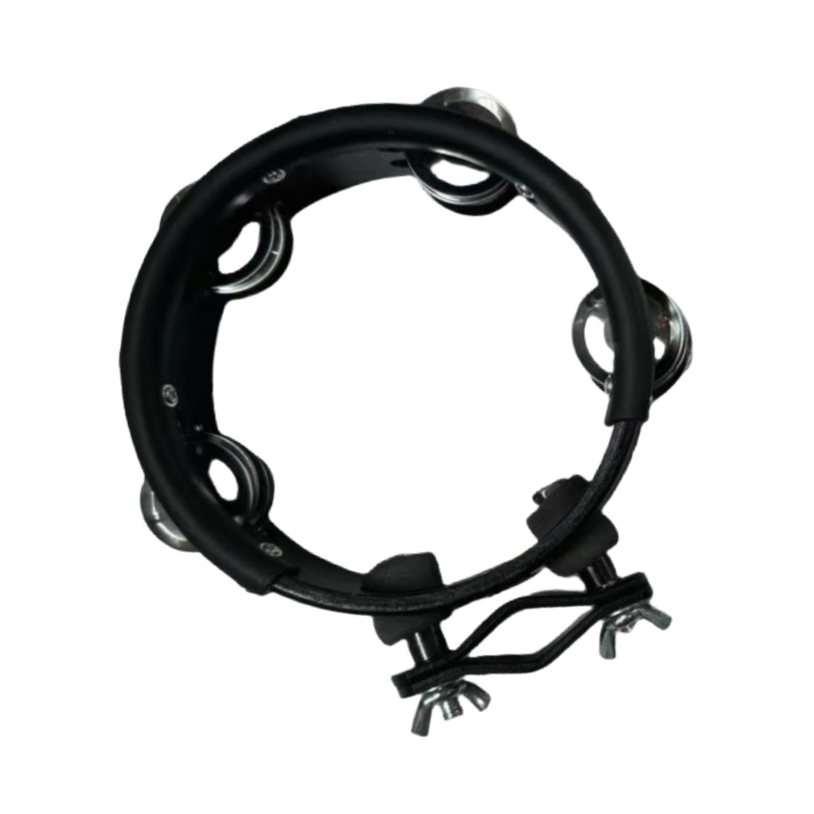MYADDICTION Percussion Jingle Tambourine Dance Compact Wedding Party Handheld Tambourine Black