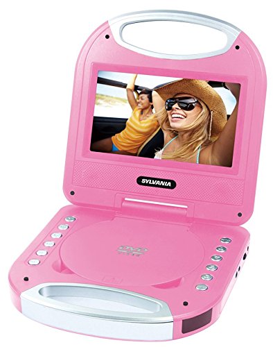 Sylvania Sdvd7049 7 Inch Portable Dvd Player With Handle, Fully Compatible With Dvd, Cd, Mp3   Pink