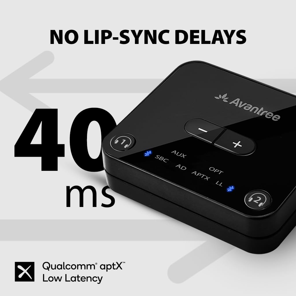 Avantree Audikast Plus   Bluetooth 5.3 Audio Transmitter For Tv, Boosted Optical Volumes, Aptx Low Latency & Adaptive, Qualcomm