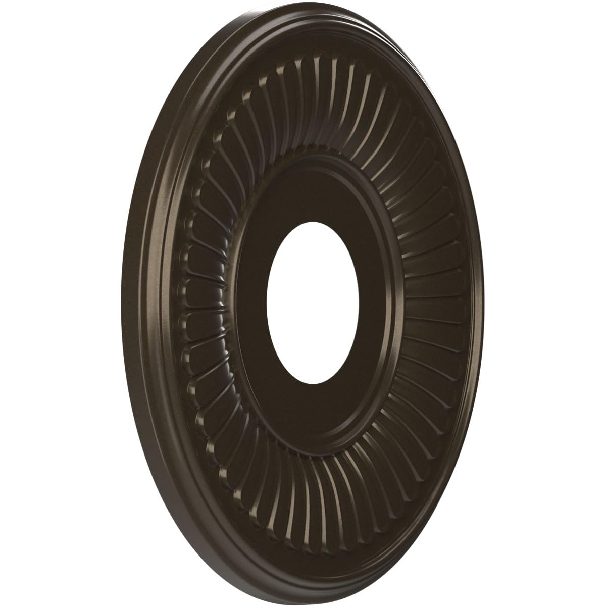 Ekena Millwork 13Od X 3 1/2Id X 3/4P Berkshire Thermoformed Pvc Ceiling Medallion (Fits Canopies Up To 5 3/4), Metallic Dark Bro