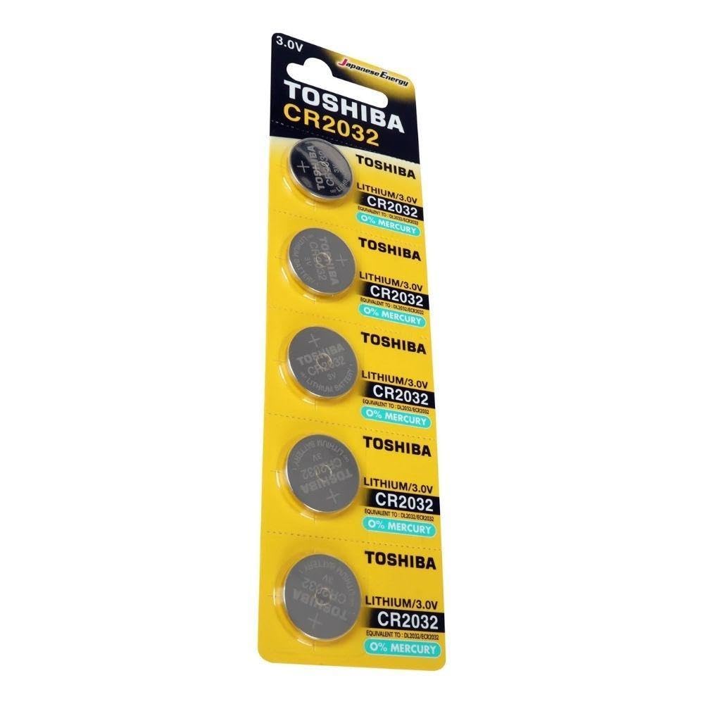 Toshiba Cr2032 3V Lithium Coin Cell Battery, Pack Of 5