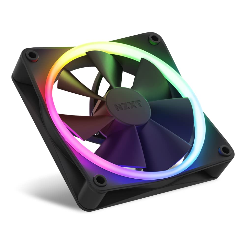 Nzxt F140 Rgb Fans   Rf R14Df B1   Advanced Rgb Lighting Customization   Whisper Quiet Cooling   Twin (Rgb Fan & Controller Incl